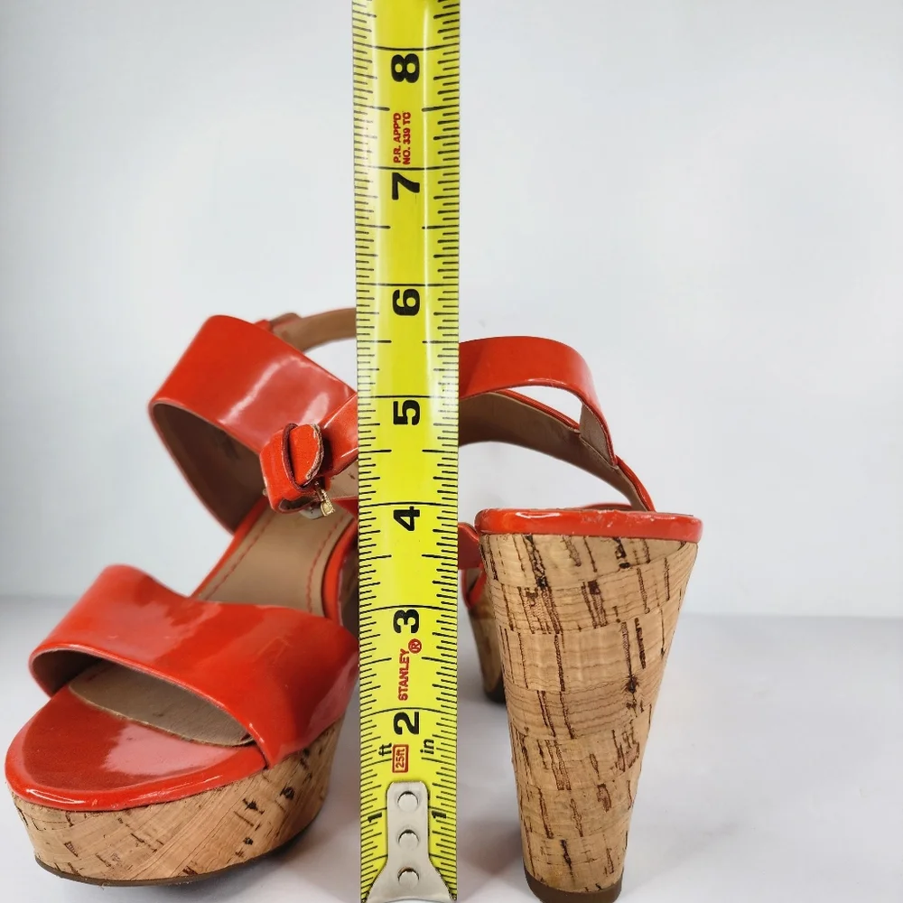 FRANCO SARTO Orange Platform Heels.